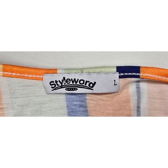 Styleword Multicolor Faux Wrap Dress Size Large - Picture 3 of 4